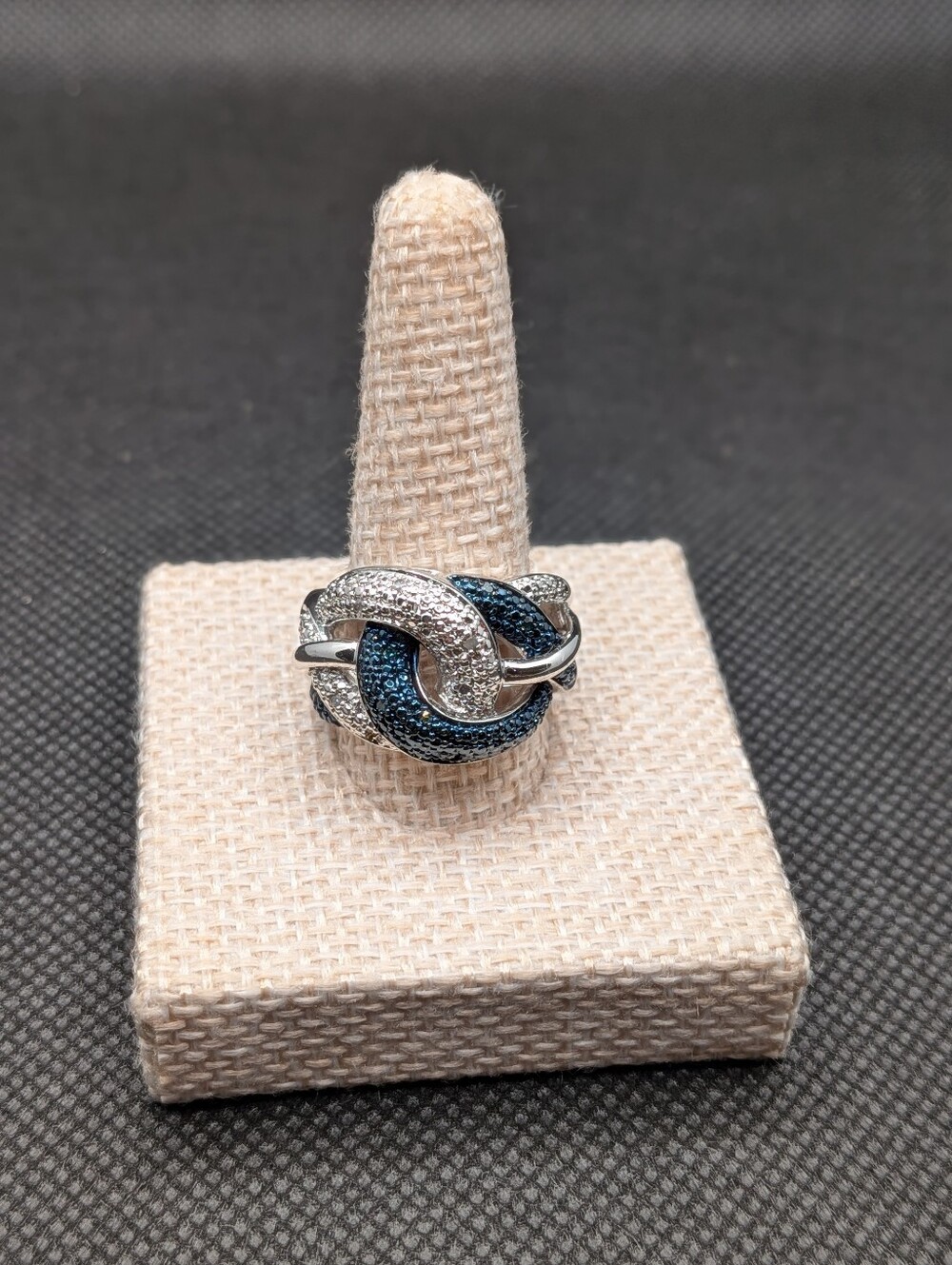 Blue And White Infinity Ring